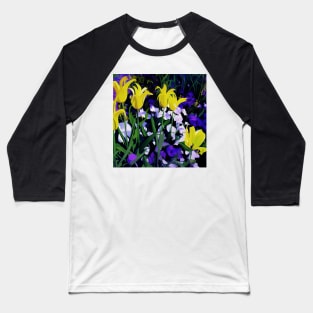 Yellow Tulips with Pansies Baseball T-Shirt